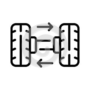 Vehicle Differential Gear System line icon in trendy style