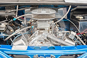 Vehicle engine bay close-up