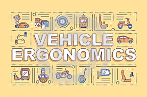 Vehicle ergonomics word concepts banner