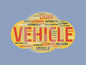 VEHICLE - image with words associated with the topic AUTOMOTIVE INDUSTRY, word, image, illustration