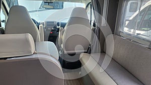 Vehicle interior view of a motorhome