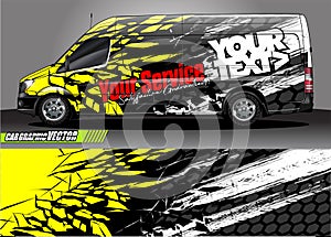 Van livery graphic vector. abstract grunge background design for vehicle vinyl wrap and car branding