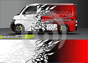 Van livery graphic vector. abstract grunge background design for vehicle vinyl wrap and car branding photo