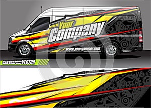 Van livery graphic vector. abstract grunge background design for vehicle vinyl wrap and car branding