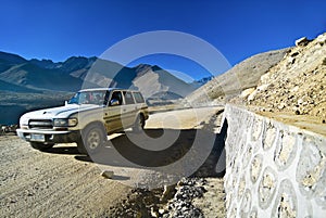 Vehicle on mountainous road