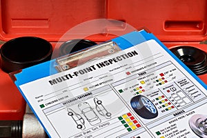 Vehicle multi-point inspection report form