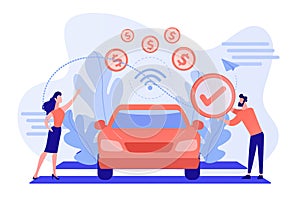 In vehicle payments concept vector illustration.