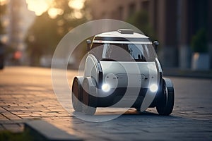 Vehicle power smart robot transportation eco automobile technology automatic auto delivery electricity car