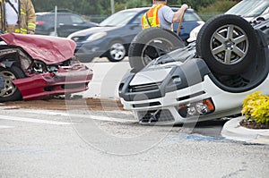 Vehicle Rollover at Major Intersection