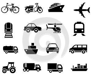 Vehicle transport sillhouetes simple clip arts