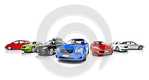 Vehicles Collection Isolated on White