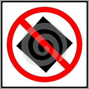 Vehicles with dangerous goods are prohibited. Road sign.