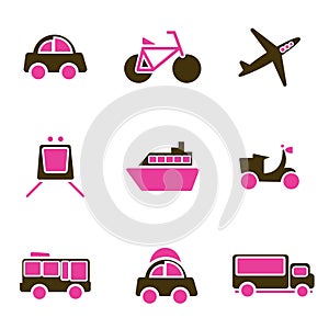 Vehicles icon set vector