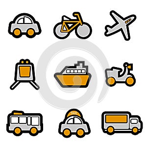 Vehicles icon set vector