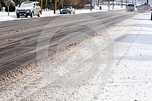 Vehicles on Icy Road