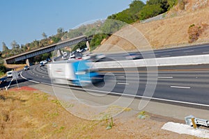 Vehicles in Motion on Three Lane Highway