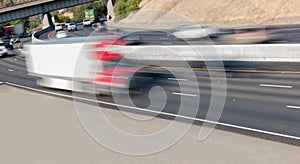 Vehicles in Motion on Three Lane Highway