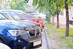 vehicles parked near the road