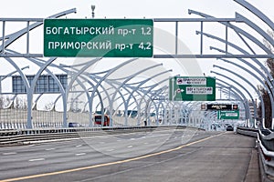 Vehicles on tollway. The route to Scandinavia