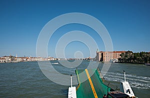 Vehicular ferry on Venice harbor. photo