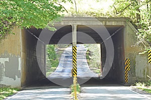 A vehicular tunnel connects opposite side of interstate