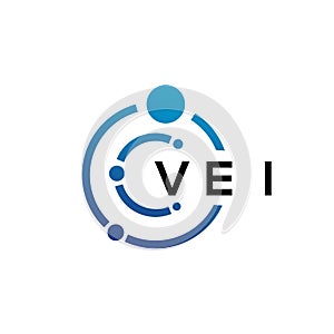 VEI letter technology logo design on white background. VEI creative initials letter IT logo concept. VEI letter design
