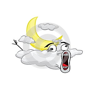 Crazy internet meme illustration of moon clouds
