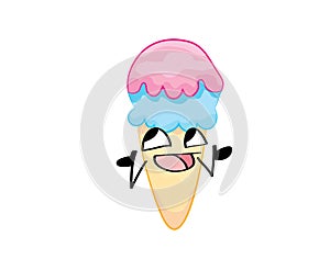 Happy  internet meme illustration of bubble gum ice cream
