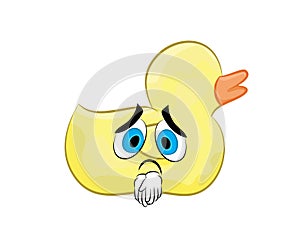 Sad cartoon illustration of bathroom duck toy