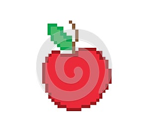 Red apple pixelated fruit graphic illustration photo