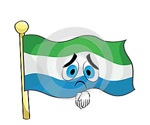 Sad cartoon illustration of Siera Leone flag photo
