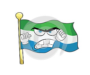 Angry cartoon illustration of Siera Leone flag photo