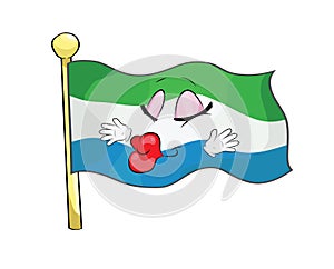 kissing cartoon illustration of Siera Leone flag photo
