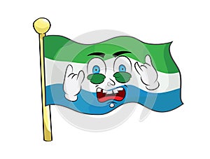Punk cartoon illustration of Siera Leone flag photo