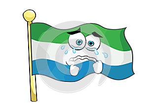 Crying cartoon illustration of Siera Leone flag photo