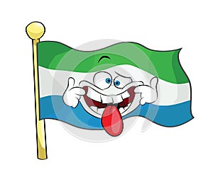 Annoying cartoon illustration of Siera Leone flag photo