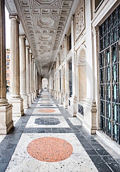 The Veii columns at Palazzo Wedekind, Rome, Italy