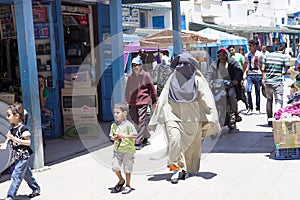 veiled Arab woman, Essauria, Morocco