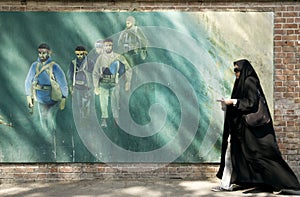 Veiled woman in tehran iran