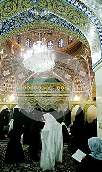 Veiled women in mosque