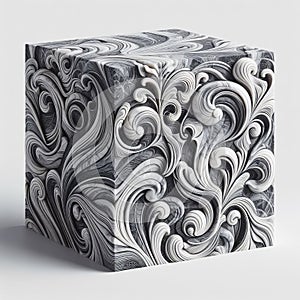 Veined marble block with intricate patterns, often seen in luxu photo