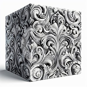 Veined marble block with intricate patterns, often seen in luxu photo