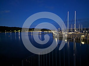 Vejle harbor at night