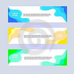 Vektor abstrak desain banner web Template glowing style fresh color.