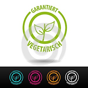 Vektor Symbole garantiert vegetarisch