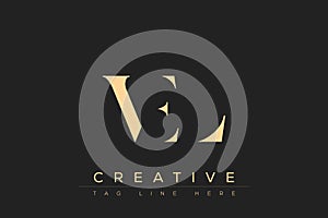 VEL abstract letter logo design