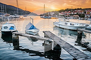 The Vela Luka village on Korcula island, Croatia photo