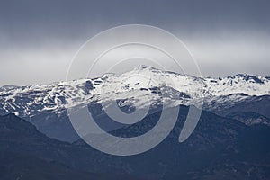 The Veleta peak among the Sierra Nevada mountains photo