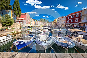 Veli losinj bay and architecture colorful view