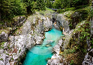 Velika Korita or Great canyon of Soca river, Bovec, Slovenia.